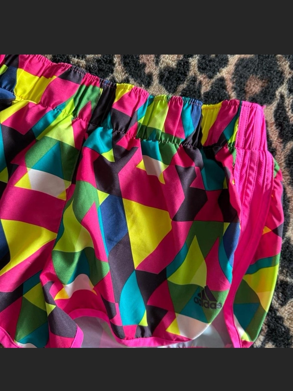 Adidas Neon Geo Print Running Shorts - Picture 4 of 4